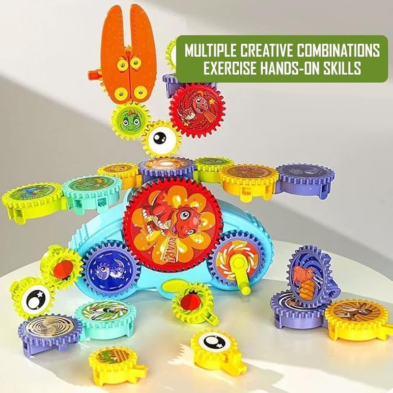 مجموعة مكعبات ديناصور سيريفيك إلكتريك جير لأكثر من 100 شكل هدية للتفكير المنطقي - Image 4